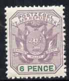 Transvaal 1896-97 Wagon with Poles 6d lilac & green unmounted mint, SG 222, stamps on , stamps on  qv , stamps on 