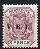 Transvaal 1900 V.R.I. overprint on 3d purple & green unmounted mint, SG 230, stamps on , stamps on  stamps on , stamps on  stamps on  qv , stamps on  stamps on 