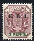 Transvaal 1901-02 E.R.I. overprint on 3d purple & green unmounted mint, SG 240, stamps on , stamps on  qv , stamps on 