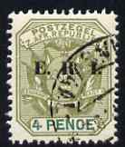 Transvaal 1901-02 E.R.I. overprint on 4d sage-green & green fine cds used, SG 241, stamps on , stamps on  stamps on , stamps on  stamps on  qv , stamps on  stamps on 