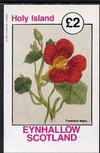 Eynhallow 1982 Flowers - Tropeolum (Nasturtium) imperf deluxe sheet (£2 value) unmounted mint, stamps on flowers