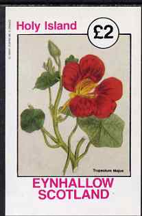 Eynhallow 1982 Flowers - Tropeolum (Nasturtium) imperf deluxe sheet (Â£2 value) unmounted mint, stamps on flowers