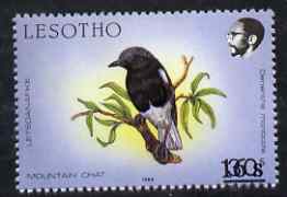 Lesotho 1990-91 Mountain Chat Provisional 16s on 30s with surch dropped (lower bar on perfs to appear as SG 948eb), unmounted mint , stamps on , stamps on  stamps on birds