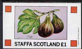 Staffa 1982 Fruits (Figs) imperf souvenir sheet (£1 value) unmounted mint, stamps on fruit