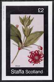 Staffa 1982 Illicium imperf deluxe sheet (£2 value) unmounted mint, stamps on flowers