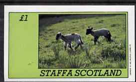 Staffa 1983 Sheep imperf souvenir sheet (£1 value) unmounted mint, stamps on animals, stamps on sheep, stamps on ovine