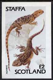 Staffa 1983 Agamas (Lizards) imperf deluxe sheet (£2 value) unmounted mint, stamps on animals, stamps on reptiles, stamps on lizards