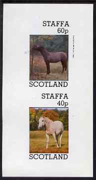 Staffa 1981 Horses #2 imperf set of 2 values unmounted mint, stamps on animals, stamps on horses
