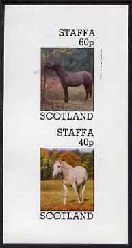 Staffa 1981 Horses #2 imperf set of 2 values unmounted mint, stamps on , stamps on  stamps on animals, stamps on  stamps on horses