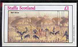 Staffa 1982 N American Indians #05 imperf souvenir sheet (£1 value - Bull Dance) unmounted mint, stamps on cultures, stamps on indians, stamps on americana, stamps on wild west, stamps on bovine, stamps on dancing