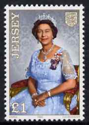 Jersey 1986 60th Birthday of Queen Elizabeth 1 unmounted mint, SG 389, stamps on royalty