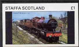 Staffa 1981 Steam Locos #01 imperf souvenir sheet (Â£1 value) unmounted mint, stamps on , stamps on  stamps on railways