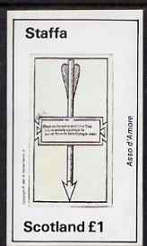 Staffa 1981 Playing Cards imperf souvenir sheet (Â£1 value) unmounted mint, stamps on , stamps on  stamps on playing cards, stamps on  stamps on archery