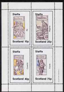 Staffa 1981 Playing Cards perf set of 4 values unmounted mint, stamps on playing cards, stamps on 