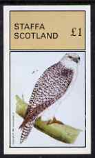 Staffa 1981 Jer Falcon imperf deluxe sheet (Â£2 value) unmounted mint, stamps on , stamps on  stamps on birds, stamps on  stamps on birds of prey, stamps on  stamps on falcons