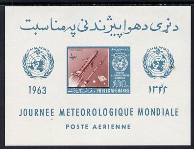 Afghanistan 1963 Rocket (Meteorological Day) imperf miniature sheet unmounted mint, stamps on science  space    weather