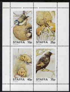 Staffa 1982 Wildlife perf set of 4 values unmounted mint (Blue Tit, Mouse, Starling), stamps on , stamps on  stamps on birds, stamps on  stamps on animals, stamps on  stamps on rodents