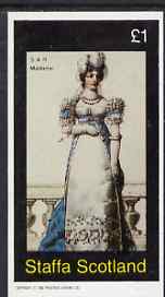 Staffa 1982  SAR Madame imperf souvenir sheet (Â£1 value) unmounted mint, stamps on , stamps on  stamps on costumes, stamps on  stamps on fashion, stamps on  stamps on fashions