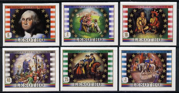 Lesotho 1982 George Washington set of 6 in unmounted mint imperf singles (SG 493-8), stamps on , stamps on  stamps on personalities    usa-presidents
