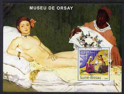 Guinea - Bissau 2003 The Orsay Museum perf s/sheet containing 1 x 4500 value unmounted mint Mi BL 453, stamps on , stamps on  stamps on arts, stamps on  stamps on museums, stamps on  stamps on nudes