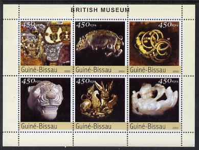 Guinea - Bissau 2003 The British Museum perf sheetlet containing 6 x 450 values unmounted mint Mi 2658-63, stamps on , stamps on  stamps on arts, stamps on  stamps on museums, stamps on  stamps on 