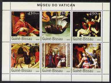 Guinea - Bissau 2003 The Vatican Museum perf sheetlet containing 6 x 450 values unmounted mint Mi 2688-93, stamps on arts, stamps on museums, stamps on 