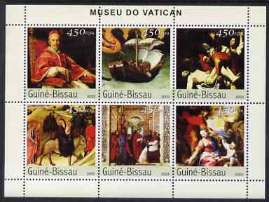 Guinea - Bissau 2003 The Vatican Museum perf sheetlet containing 6 x 450 values unmounted mint Mi 2688-93, stamps on , stamps on  stamps on arts, stamps on  stamps on museums, stamps on  stamps on 