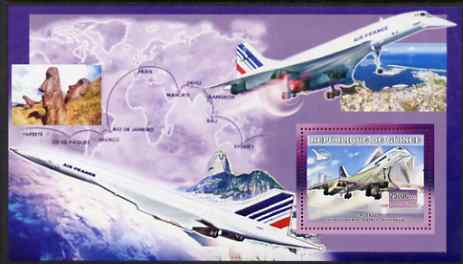 Guinea - Conakry 2006 Concorde perf s/sheet #2 containing 1 value (World Tour - Sydney) unmounted mint , stamps on , stamps on  stamps on aviation, stamps on  stamps on concorde, stamps on  stamps on maps, stamps on  stamps on opera