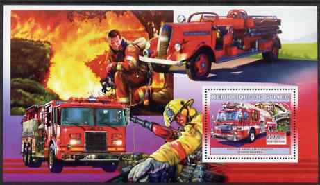 Guinea - Conakry 2006 American Fire Engines perf s/sheet #3 containing 1 value (Eugene Engine 8) unmounted mint , stamps on fire