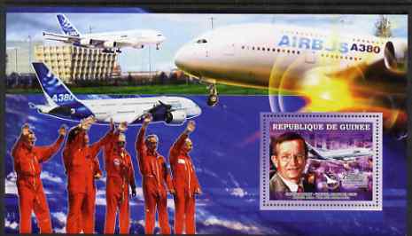 Guinea - Conakry 2006 Airbus A380 perf s/sheet #4 containing 1 value (Jacques Rosay Test Pilot) unmounted mint , stamps on aviation, stamps on airbus