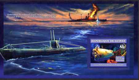 Guinea - Conakry 2006 Submarines perf s/sheet #2 containing 1 value (Nautile & Wreck of the Titanic) unmounted mint , stamps on ships, stamps on submarines, stamps on shipwrecks