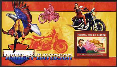 Guinea - Conakry 2006 Harley Davidson Motorcycles #1 - William S Harley perf s/sheet unmounted mint , stamps on , stamps on  stamps on motorbikes, stamps on  stamps on personalities