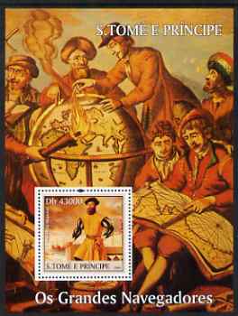 St Thomas & Prince Islands 2004 Great Navigators perf s/sheet containing 1 value unmounted mint  Mi BL 488, stamps on , stamps on  stamps on personalities, stamps on  stamps on explorers