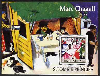 St Thomas & Prince Islands 2004 Marc Chagall perf s/sheet containing 1 value unmounted mint  Mi BL 498, stamps on personalities, stamps on arts, stamps on chagall