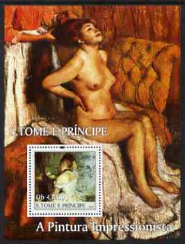 St Thomas & Prince Islands 2004 Impressionist Nude Paintings perf s/sheet #2 containing 1 value unmounted mint  Mi BL 527, stamps on , stamps on  stamps on arts, stamps on  stamps on nudes, stamps on  stamps on morisot