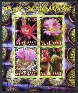 Malawi 2007 Cactii perf sheetlet containing 4 values unmounted mint, stamps on , stamps on  stamps on plants, stamps on  stamps on flowers, stamps on  stamps on cacti, stamps on  stamps on cactus