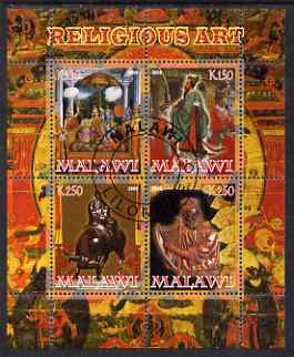 Malawi 2008 Religious Art perf sheetlet containing 4 values fine cto used, stamps on , stamps on  stamps on arts, stamps on  stamps on religion, stamps on  stamps on harps