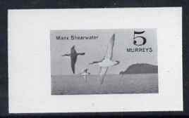 Calf of Man 1963 Manx Shearwater 5m imperf proof of central vignette in black with frame omitted, unmounted mint on gummed paper, as Rosen CA9, stamps on birds, stamps on shearwaters