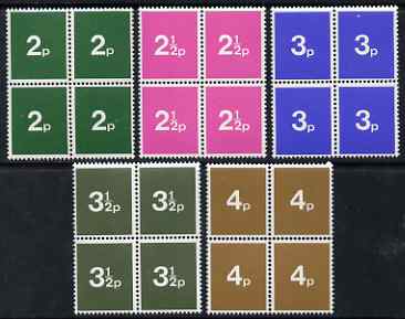 Great Britain 1971 Decimal Training School stamps the complete set of 5 values in superb blocks of 4 unmounted mint, stamps on , stamps on  stamps on great britain 1971 decimal training school stamps the complete set of 5 values in superb blocks of 4 unmounted mint