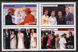 Easdale 1998 Visit of Japanese Emperor se-tenant perf block of 4 x A31 values unmounted mint, stamps on , stamps on  stamps on personalities, stamps on  stamps on royalty