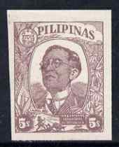 Philippines - Japanese Occupation 1945 First Anniversary of Govt 5c purple-brown without gum SG J45