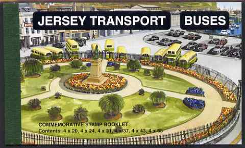 Jersey 1998 Transport Company - Buses £8.72 Prestige booklet complete, SG SB56, stamps on transport, stamps on buses