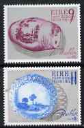 Ireland 1976 Europa - Irish Delft perf set of 2 unmounted mint, SG 396-7, stamps on pottery, stamps on ceramics, stamps on europa