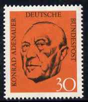 Germany - West 1968 Ardenauer Commemoration (2nd issue) 30 pfg unmounted mint, SG 1469, stamps on , stamps on  stamps on personalities, stamps on constitutions, stamps on ardenauer