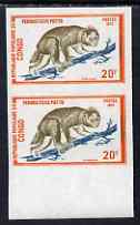 Congo 1972 Wild Animals 20f Potto imperf pair from limited printing unmounted mint as SG 338, stamps on animals, stamps on potto