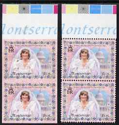 Montserrat 1998 Diana Princess of Wales $1.15 imperf pair plus matched normal pair, both unmounted mint but minor wrinkles, as SG 1109, stamps on , stamps on  stamps on royalty, stamps on  stamps on diana