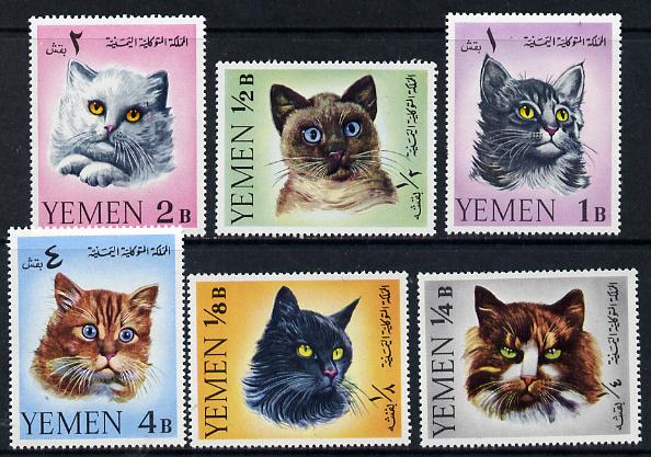 Yemen - Royalist 1965 Cats set of 6 unmounted mint, Mi 173-78, stamps on animals, stamps on cats