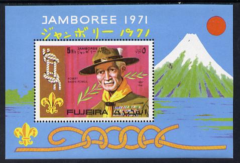 Fujeira 1971 Scouts m/sheet unmounted mint (MI BL 54A) , stamps on scouts, stamps on mountains, stamps on knots
