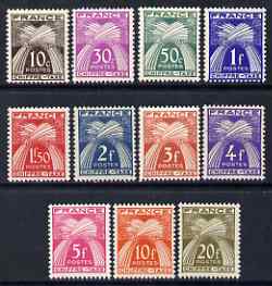 France 1943-46 Wheat Sheaves Postage Due complete set of 11 values unmounted mint, SG D787-97