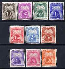 Andorra - French 1943-45 Wheat Sheaves Postage Due set of 10 values to 10f unmounted mint, SG FD101-110